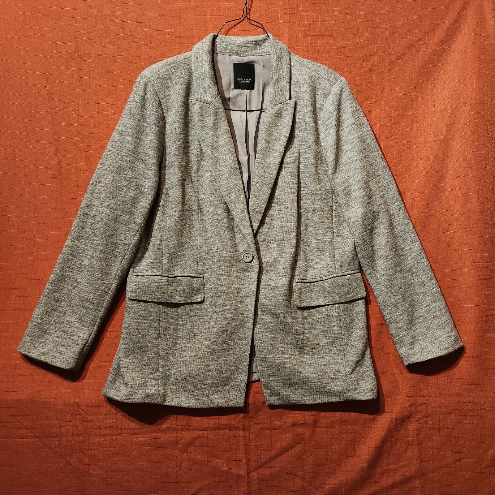 Simply Vera Wang Women’s Sz Medium Oversized Light Gray Blazer Soft Jacket